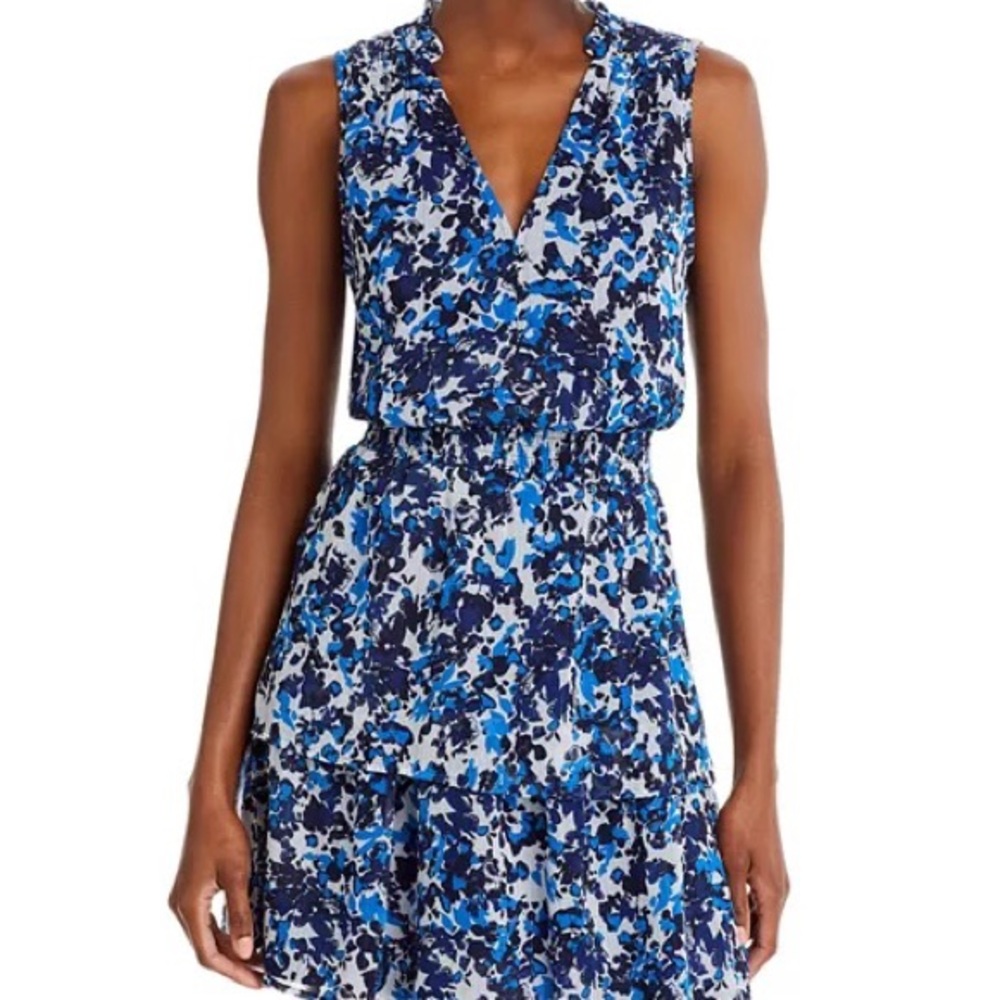 Blue and Black Floral Dress